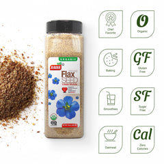 Badia organic flax seed powder rich in fiber and omega-3.