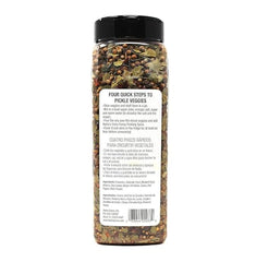 Badia pickling spice bottle on kitchen counter for easy seasoning.