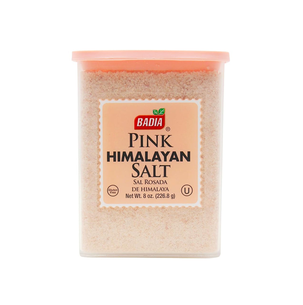 Badia Pink Himalayan Salt can shows mineral-rich crystals for versatile seasoning.