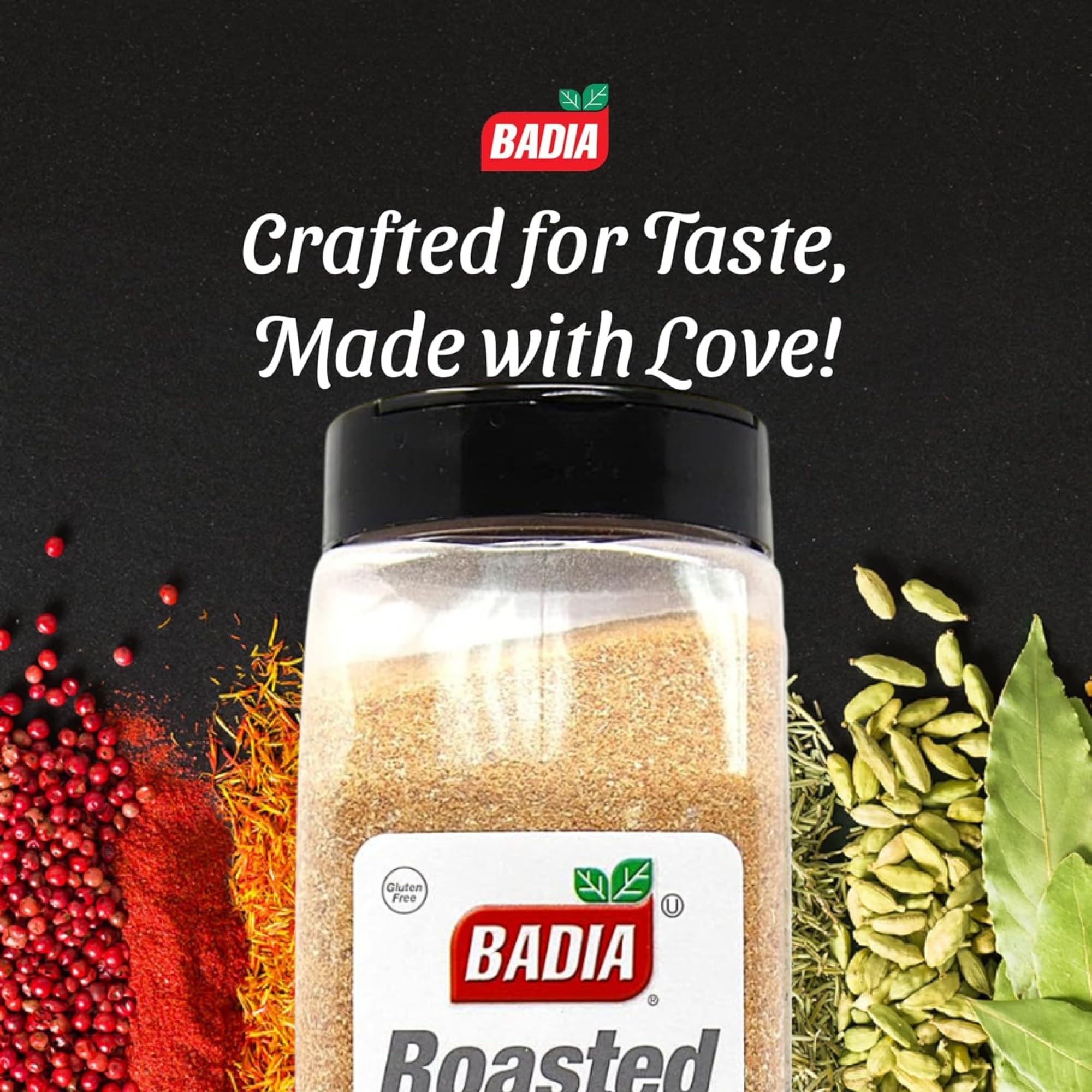 Spoon of Badia Roasted Garlic Powder used as a dry rub base for meats