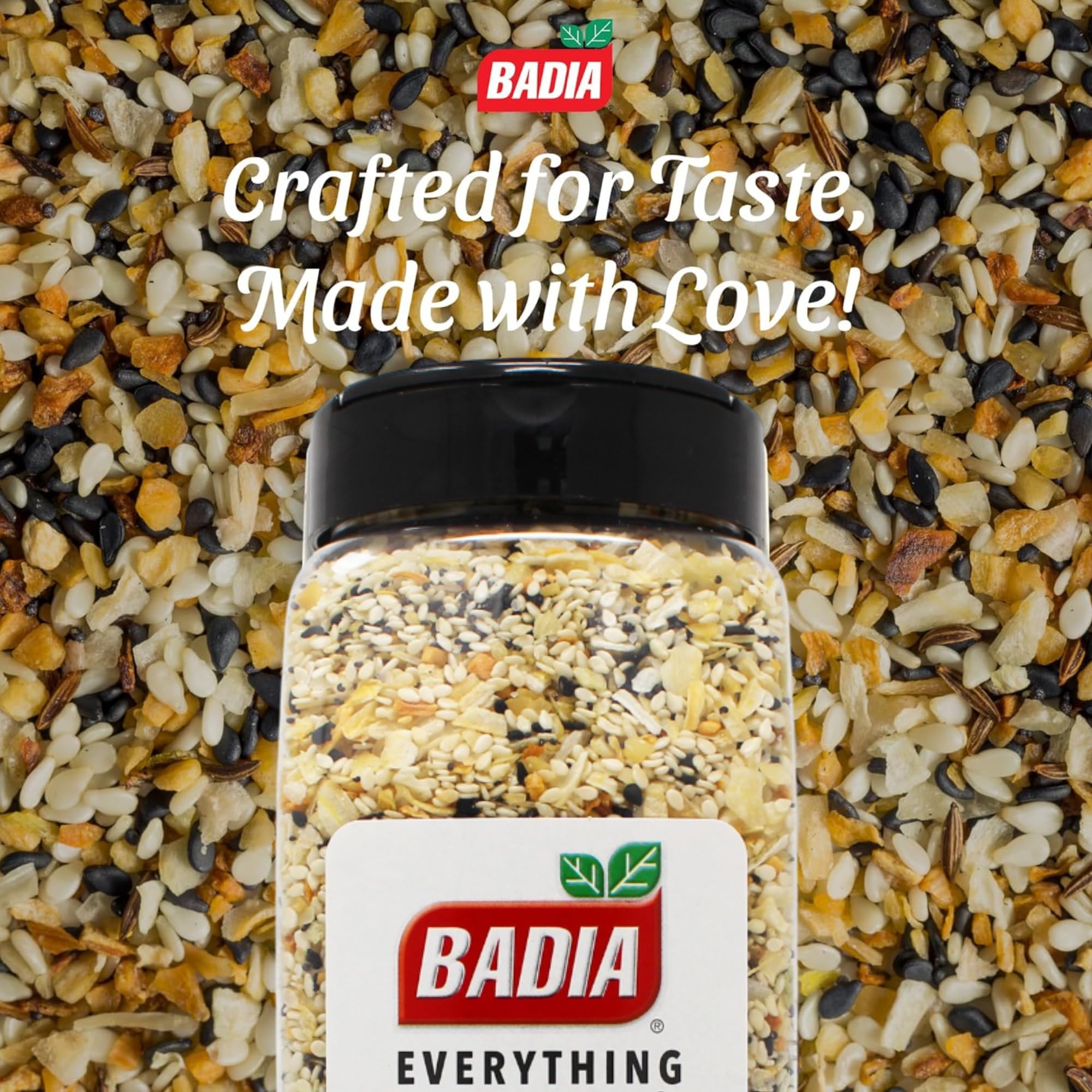 Badia blend on a pantry shelf highlighting premium ingredients for quick meals.