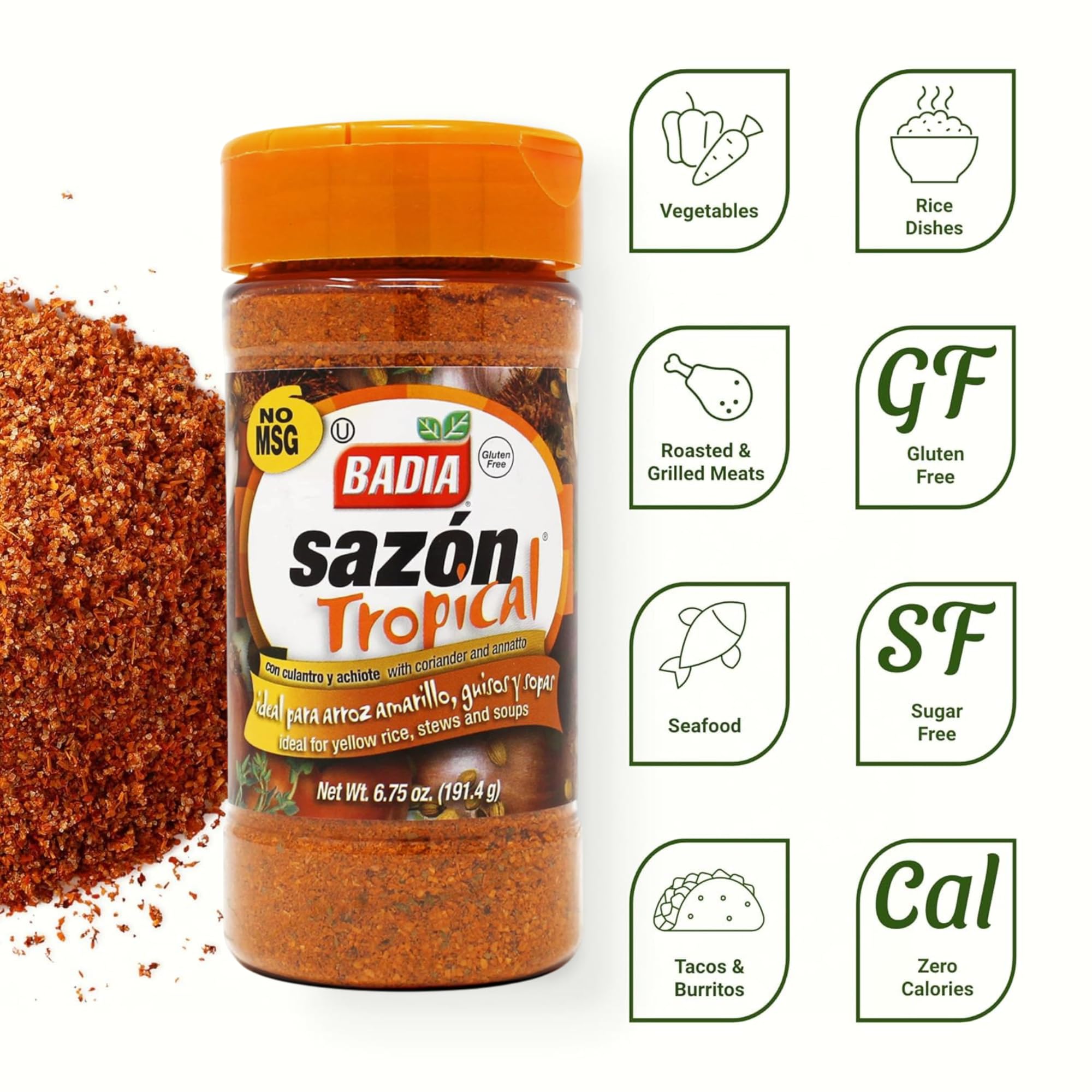 Seasoning sprinkled on vegetables yields vibrant color and balanced spice