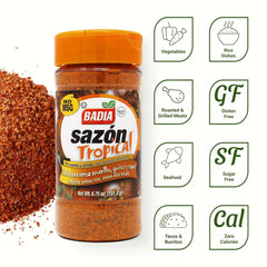Seasoning sprinkled on vegetables yields vibrant color and balanced spice
