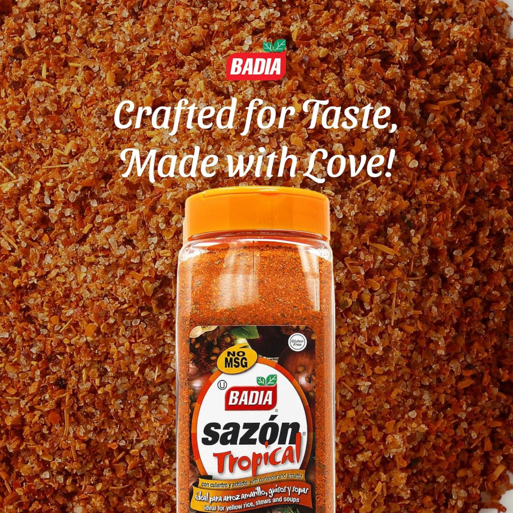 Seasoning Badia Sazón Tropical on seafood to elevate tropical notes.