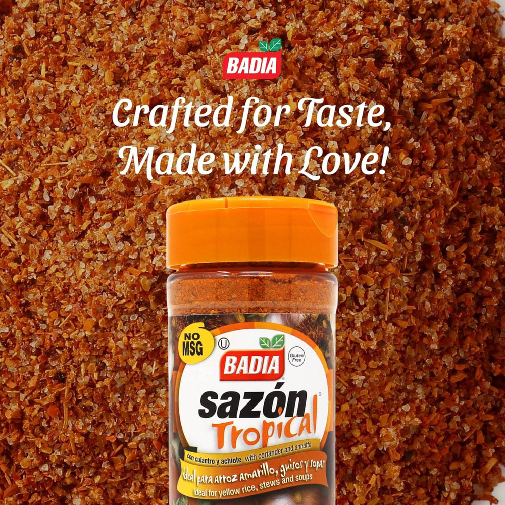 Meal prep with Badia Sazón Tropical enhances traditional dishes' depth
