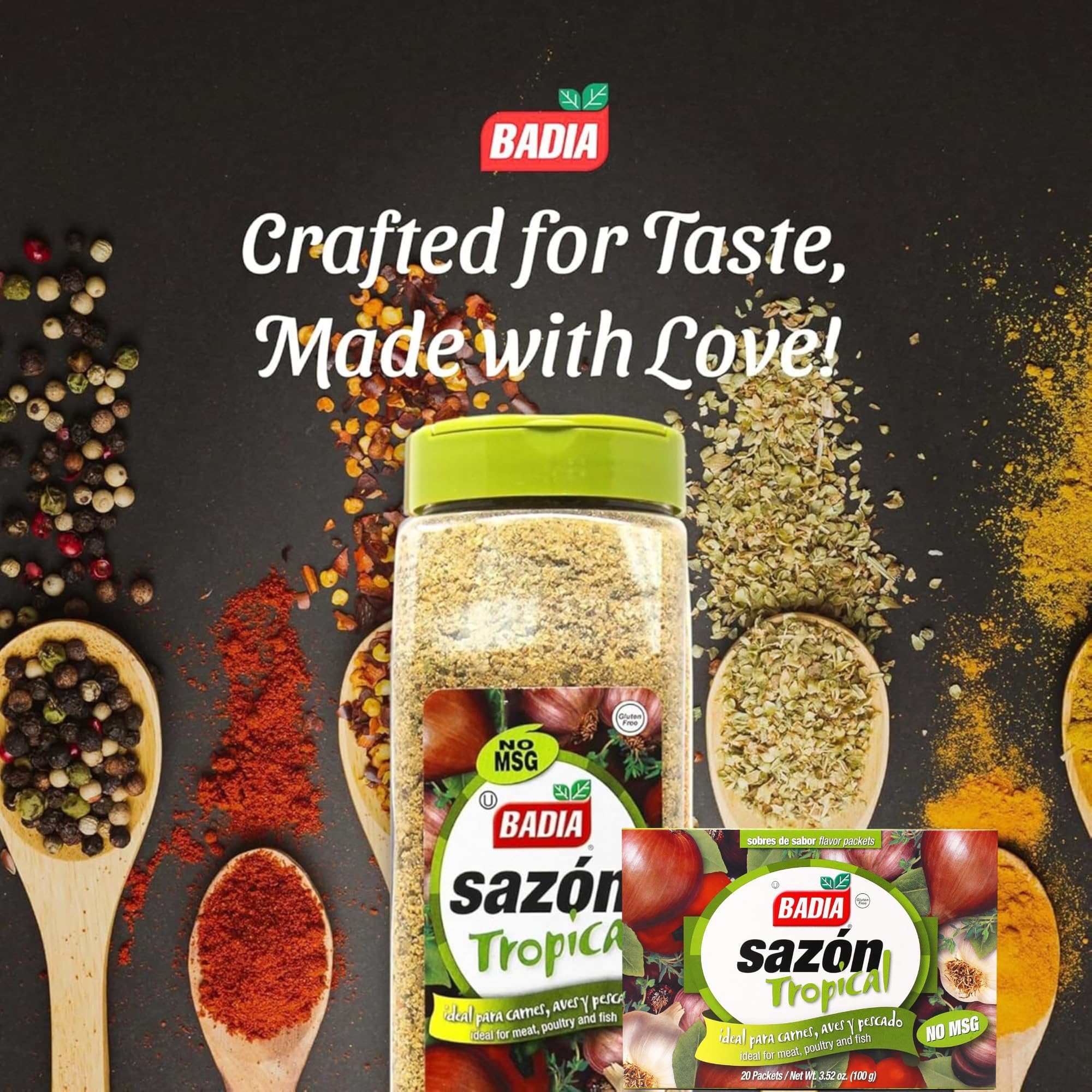 Steaming rice seasoned with Badia Sazon Tropical for vibrant flavor.