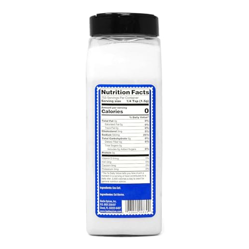 Badia Sea Salt grains close-up showcases natural mineral texture and flavor potential.