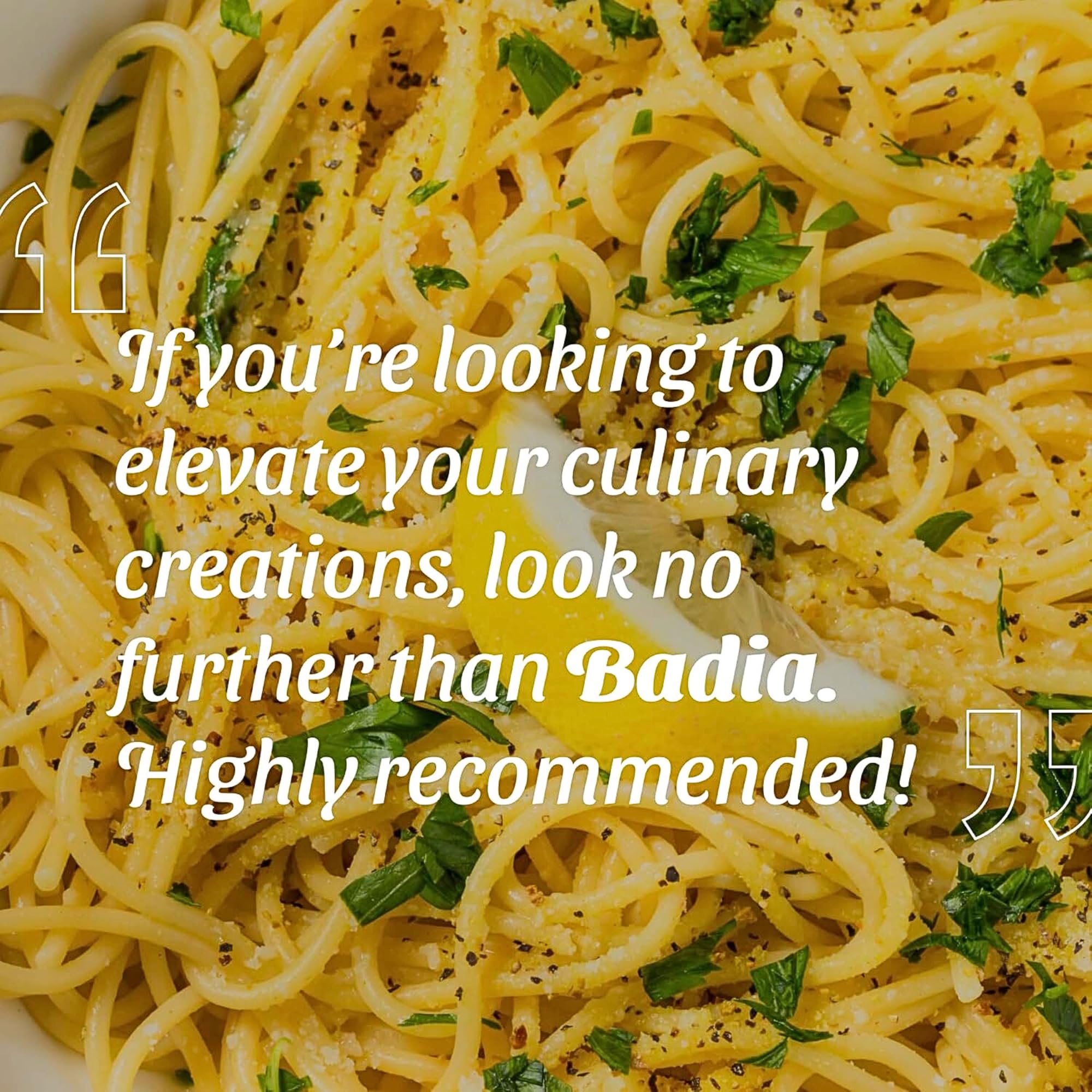 Badia pepper label highlights pure ingredients with no fillers or MSG.
