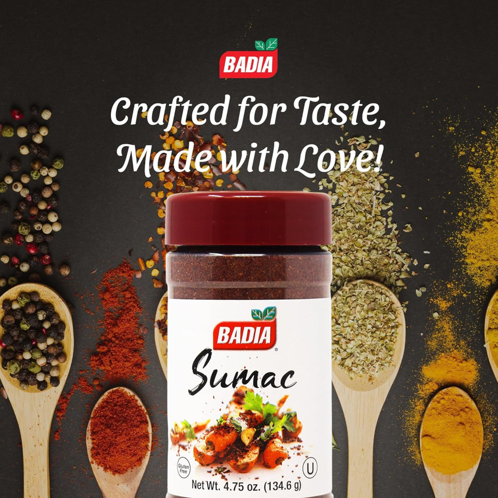 Badia Sumac Spice on salad or mezze highlights tangy finishing touch