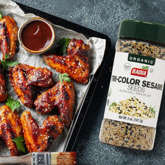 Badia Organic Tri-Color Sesame Seeds on noodles and rice—adds depth and aroma.