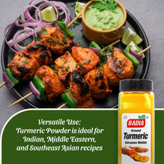 Badia ground turmeric powder adds golden hue to curries and rice.