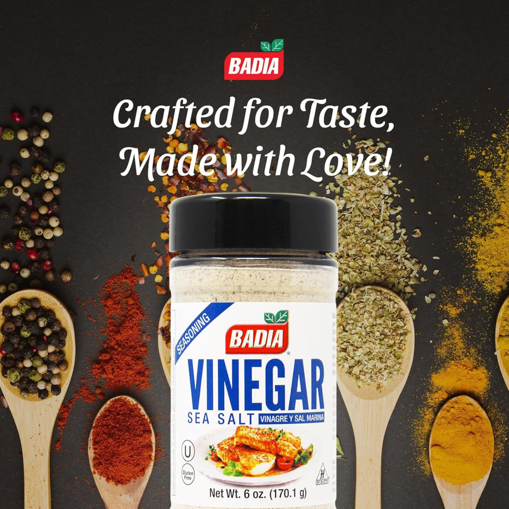 Badia Vinegar & Sea Salt sprinkled over popcorn for a crave-worthy finish.