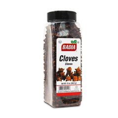 Badia whole cloves bottle close-up highlighting premium aroma for baking and cooking.