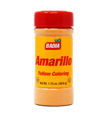Badia Yellow Coloring packaging signals trusted heritage and easy color addition.
