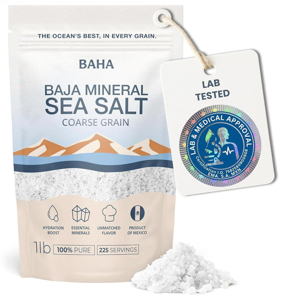 BAHA Sea Salt bottle pouring to enhance seasoning and flavor