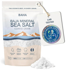 BAHA Sea Salt bottle pouring to enhance seasoning and flavor