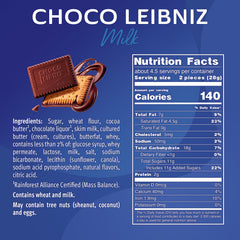 Three stacked Bahlsen Leibniz Milk Cookies suggesting a quick indulgence moment.