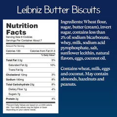 Bahlsen Leibniz butter biscuit close-up texture, showcasing flaky, buttery crunch.