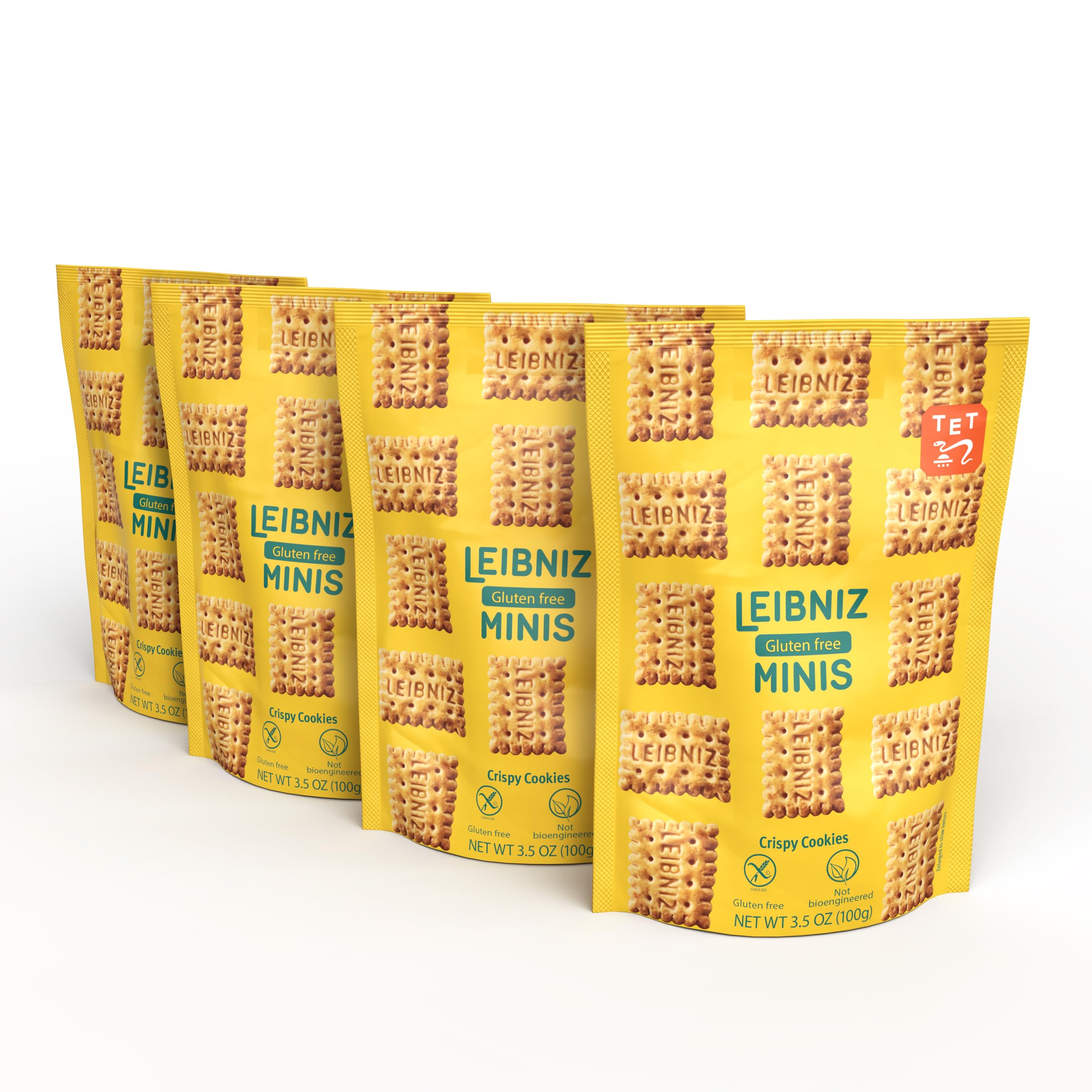 Bahlsen Leibniz Gluten Free Minis close-up shows buttery texture for gluten-free snacking.