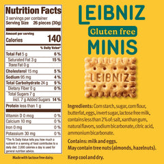 Bahlsen Leibniz Gluten Free Minis resealable pack for convenient family snacking.