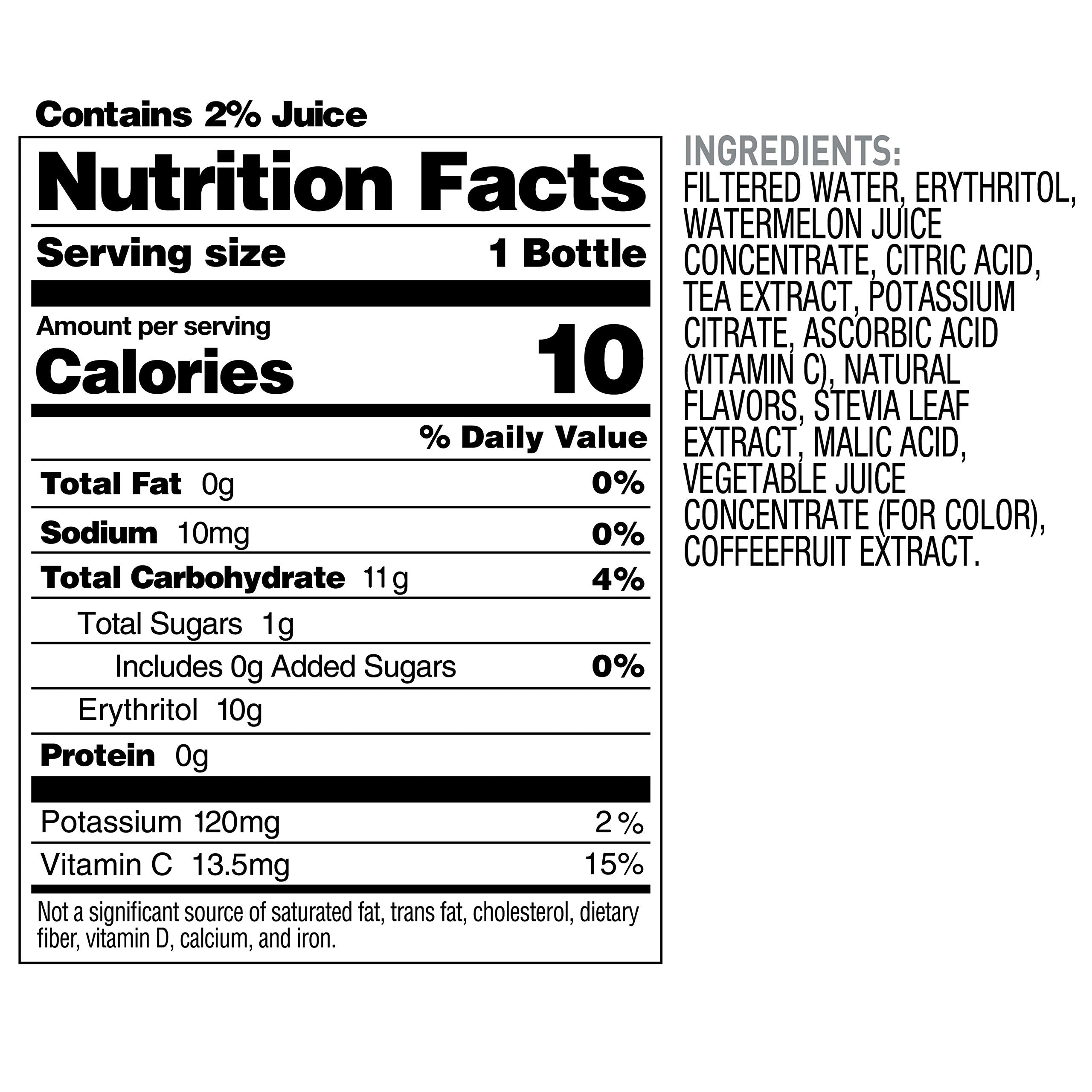 Close-up label of Bai Boost Buka Black Raspberry for clean ingredients