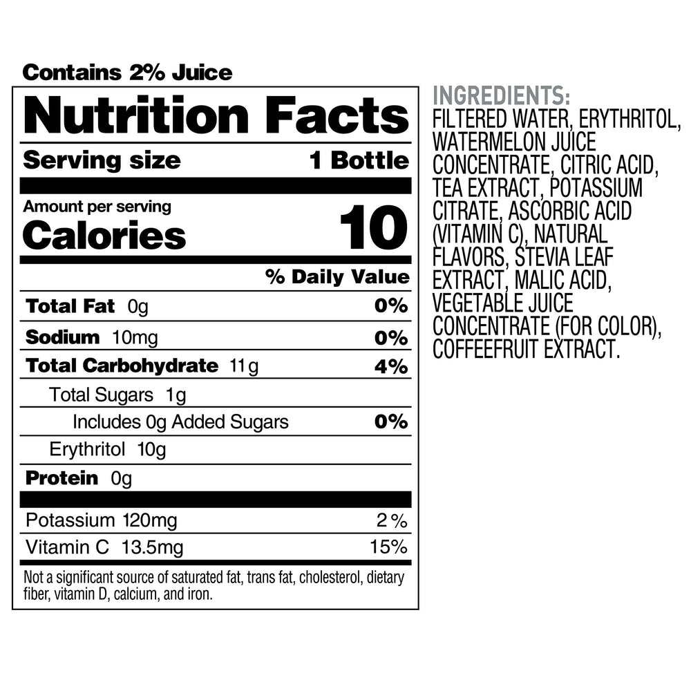 Close-up label of Bai Boost Buka Black Raspberry for clean ingredients