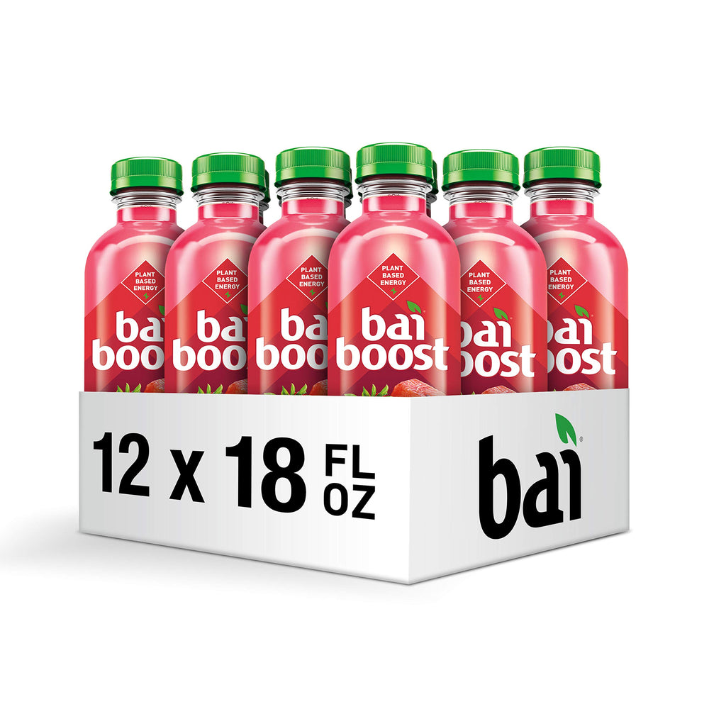 Tea extract ingredient list in Bai Boost bottle showing plant-based energy