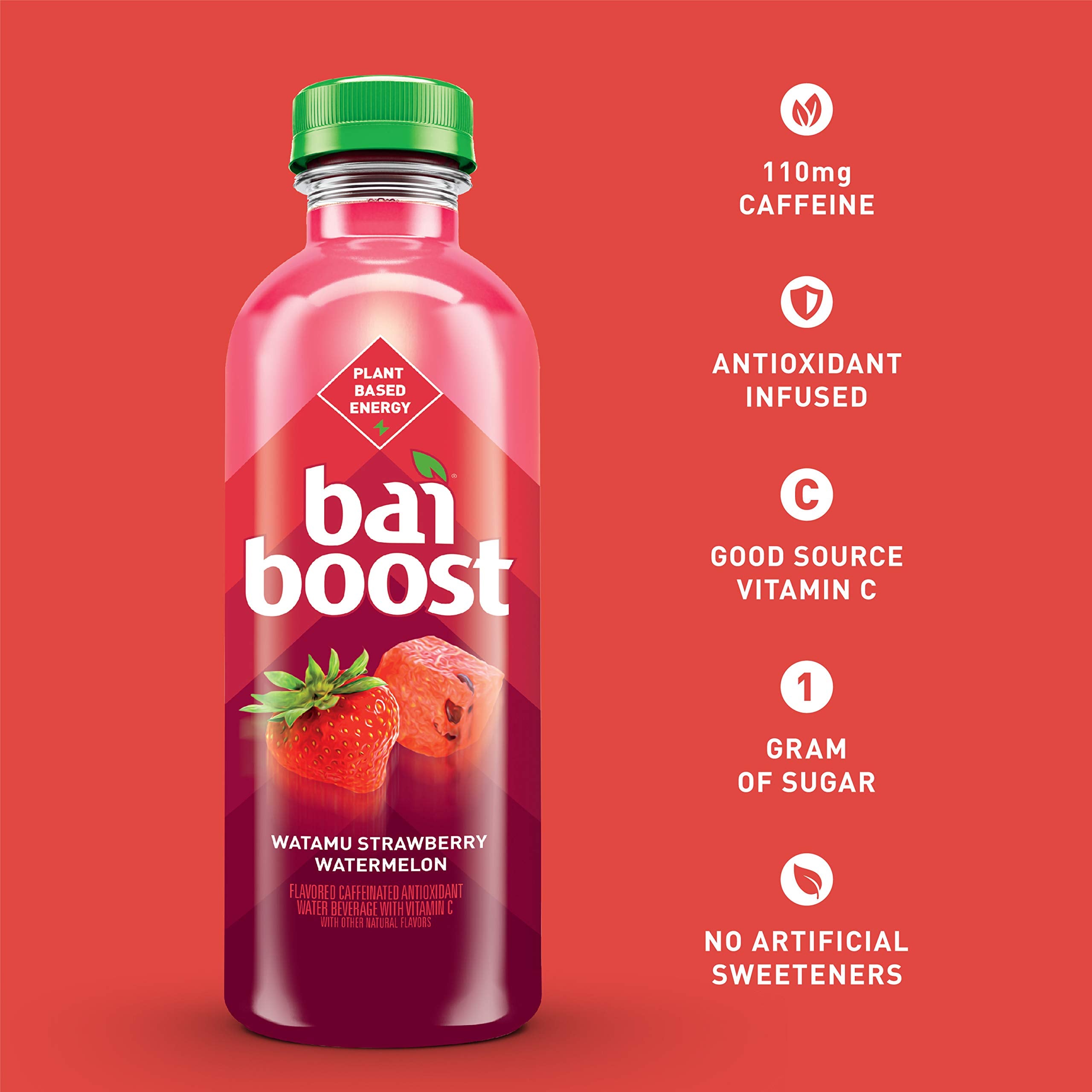 Bai Boost Togo Tangerine Citrus bottle with zesty flavor on display