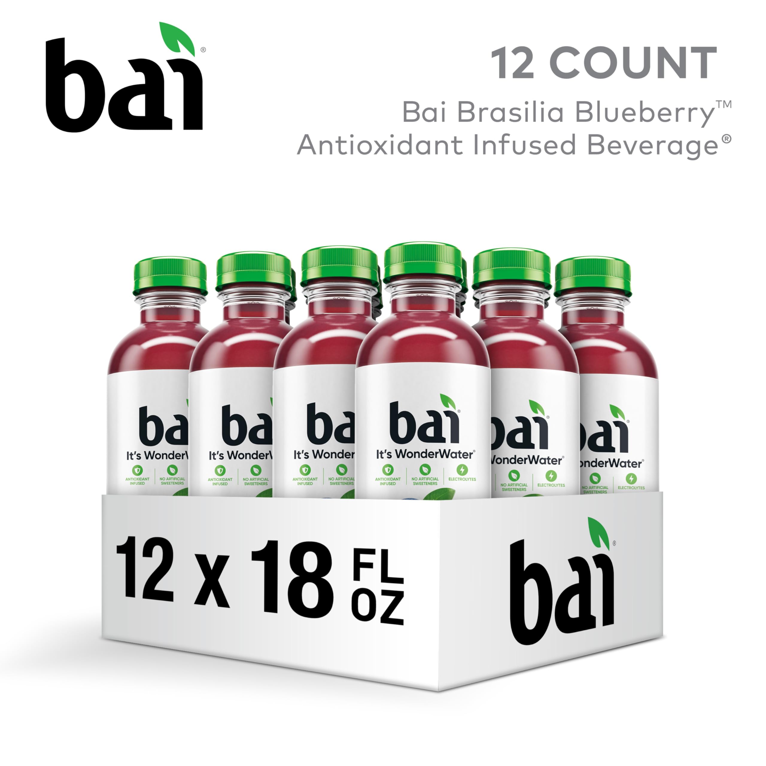 Bai Brasilia Blueberry glass with ice and refreshing color.