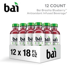Bai Brasilia Blueberry glass with ice and refreshing color.
