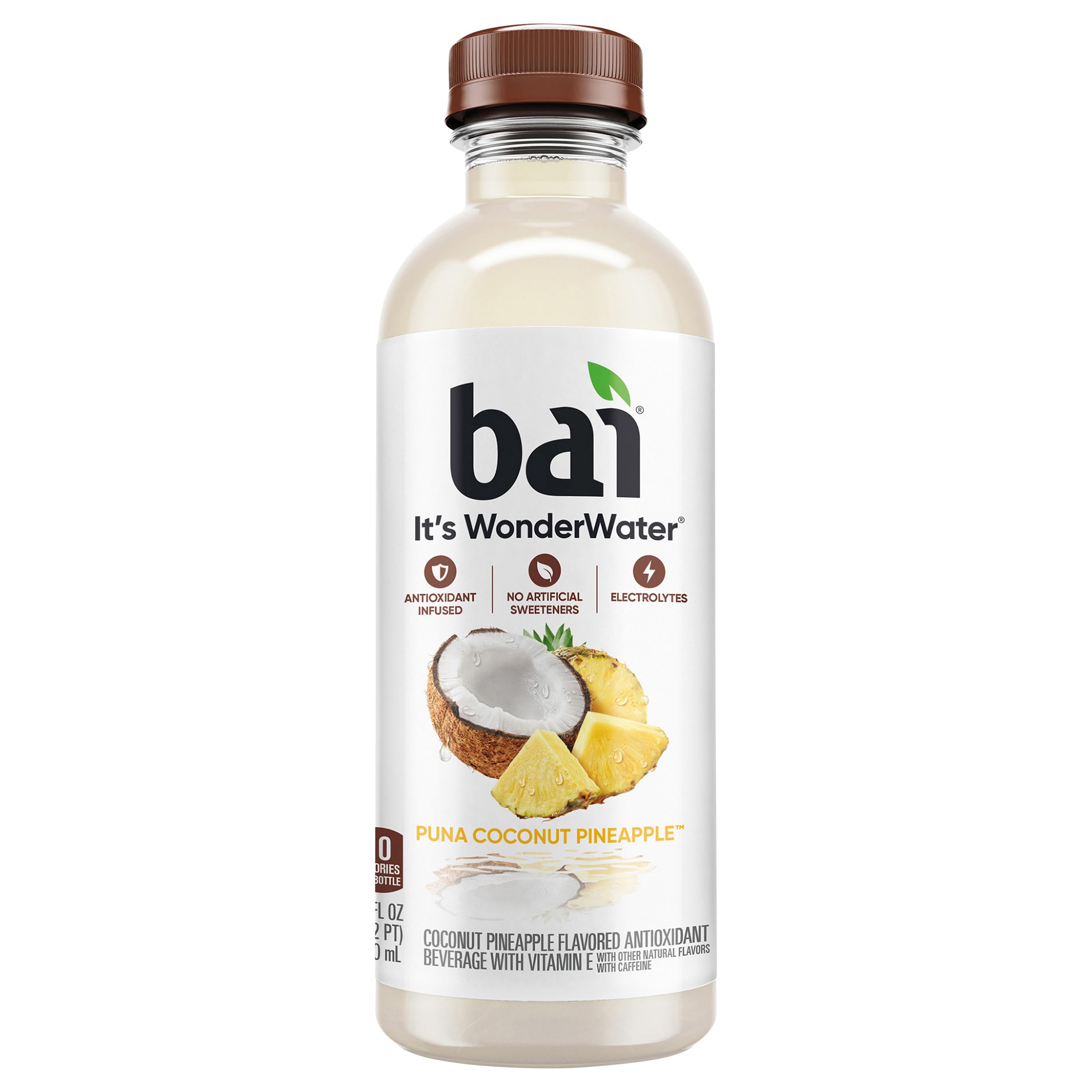 Bai Cocofusions Puna Coconut Pineapple bottle for on-the-go hydration and antioxidant flavor.
