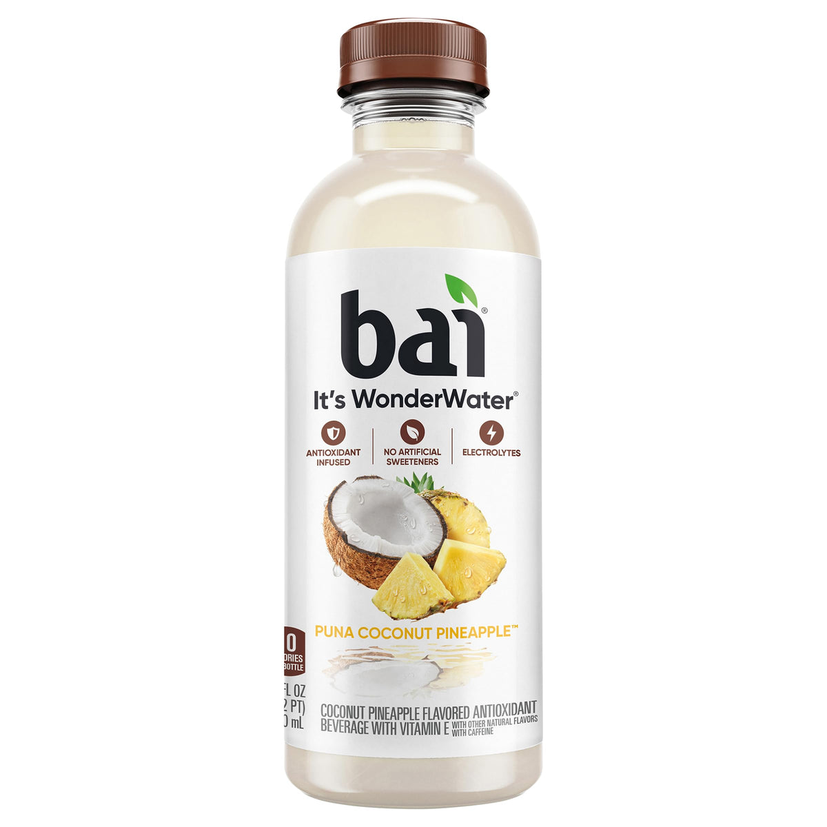 Bai Cocofusions Puna Coconut Pineapple bottle for on-the-go hydration and antioxidant flavor.