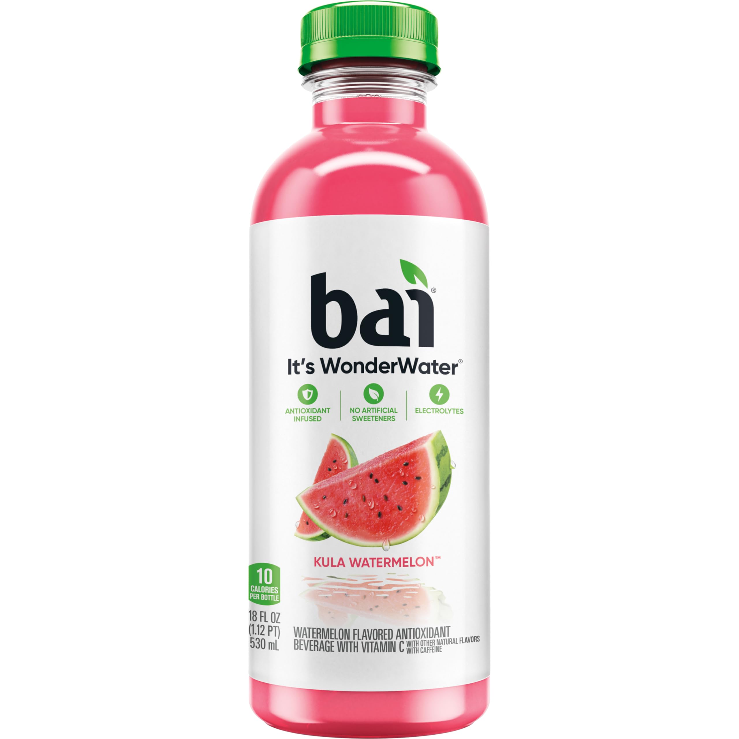 Bai Kula Watermelon bottle being poured over ice for a cool sip.