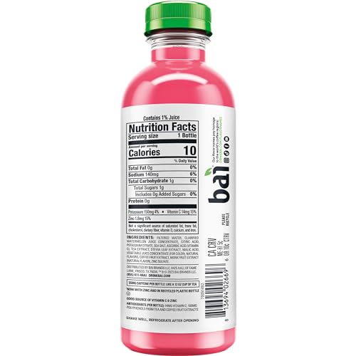 Bai Kula Watermelon bottle side showing portable 18 oz size for on-the-go.