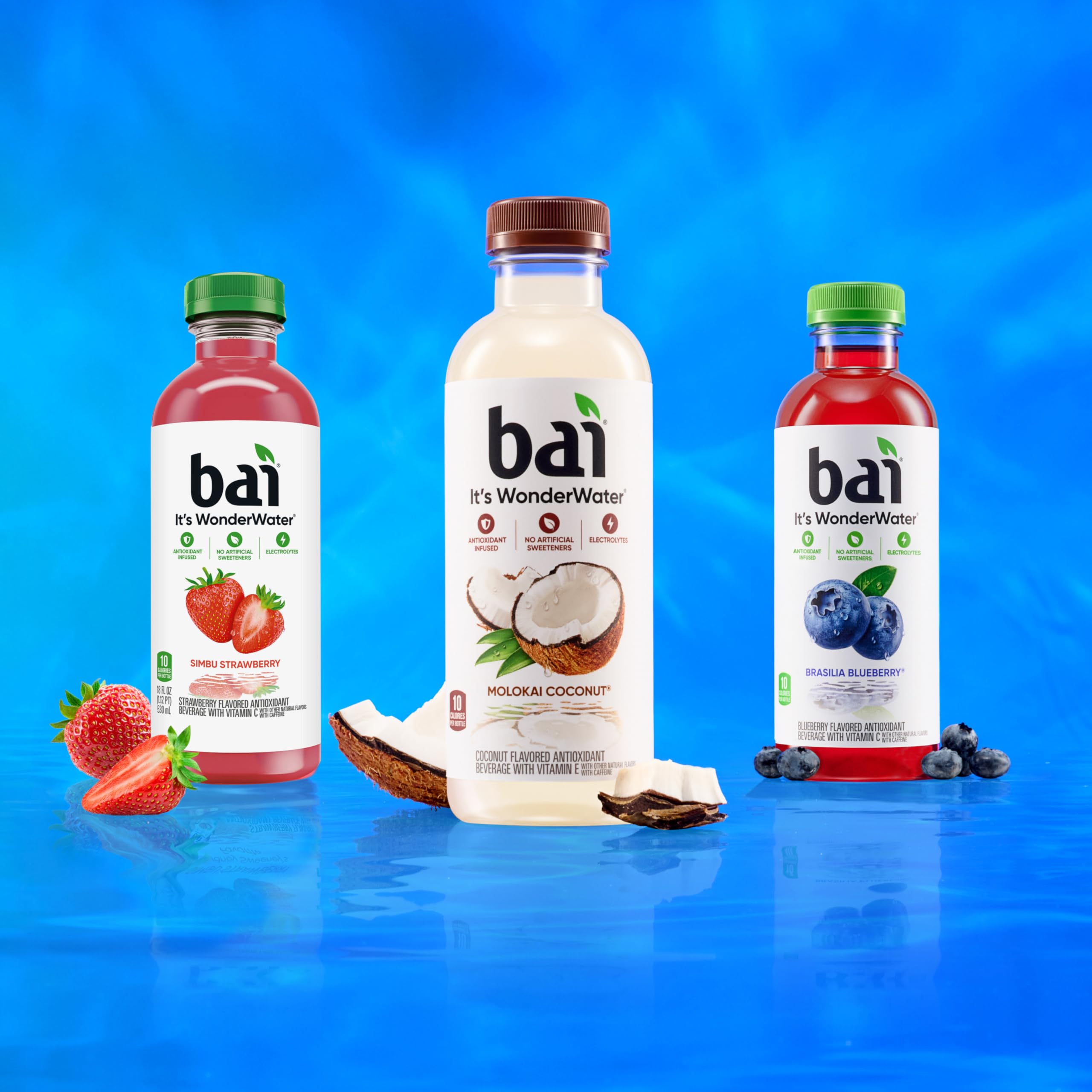Ice-cold Bai Molokai Coconut ready for a tropical, antioxidant infused sip.