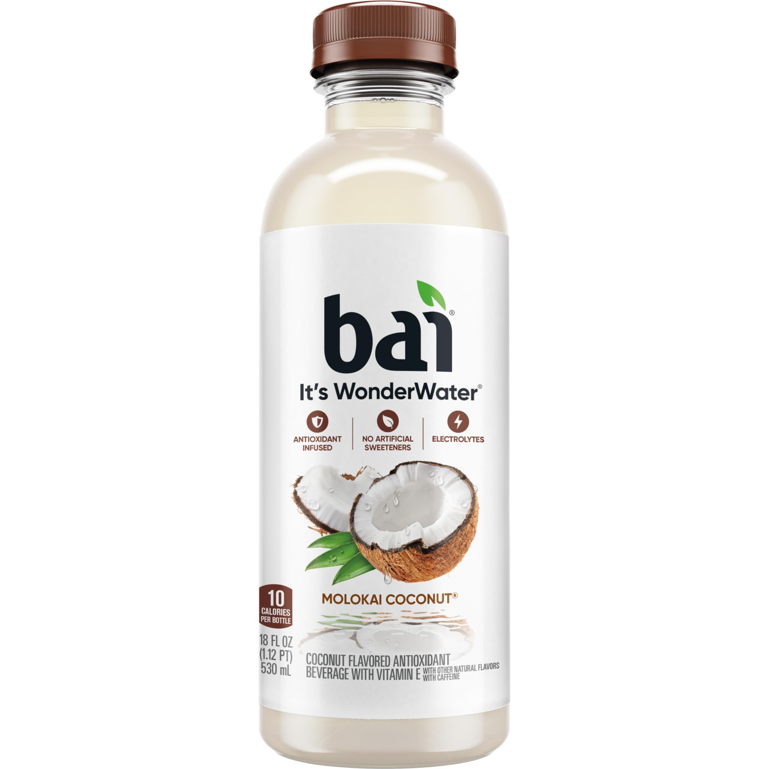 Bai Molokai Coconut evokes a tropical vibe with bright background.