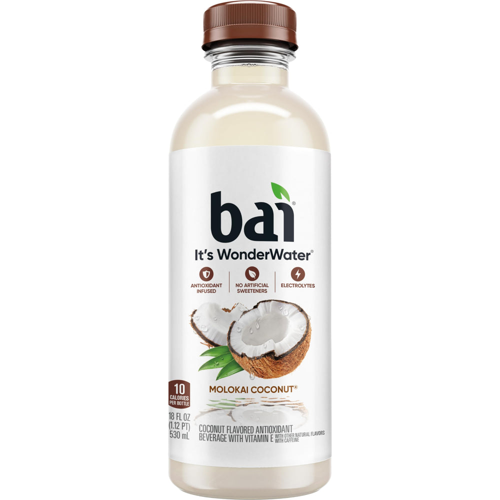 Bai Molokai Coconut evokes a tropical vibe with bright background.