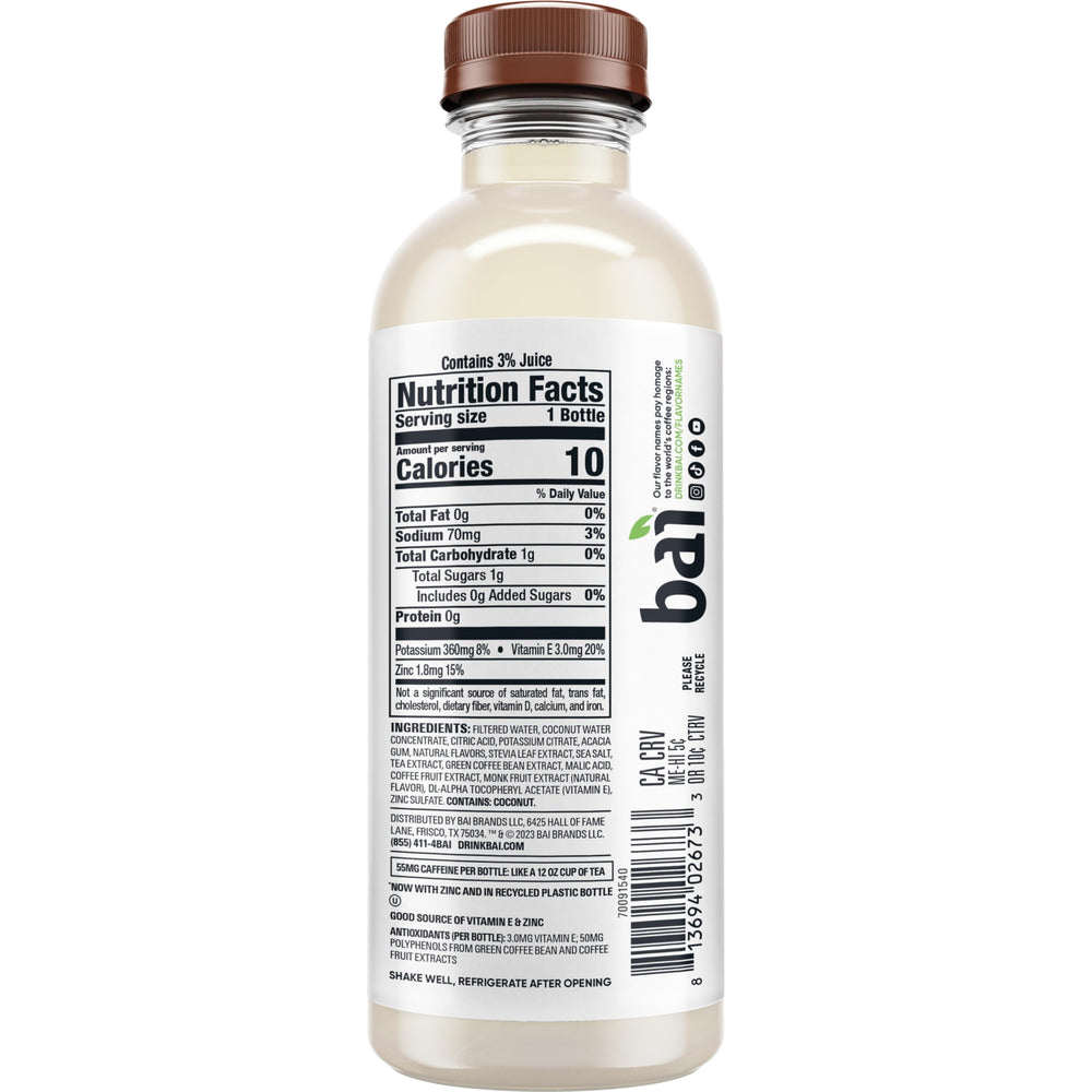 Bai Puna Coconut Pineapple bottle pouring into a glass for on-the-go hydration.