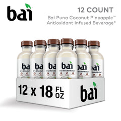 Bai Puna Coconut Pineapple can on ice emphasizes refreshing, low sugar hydration