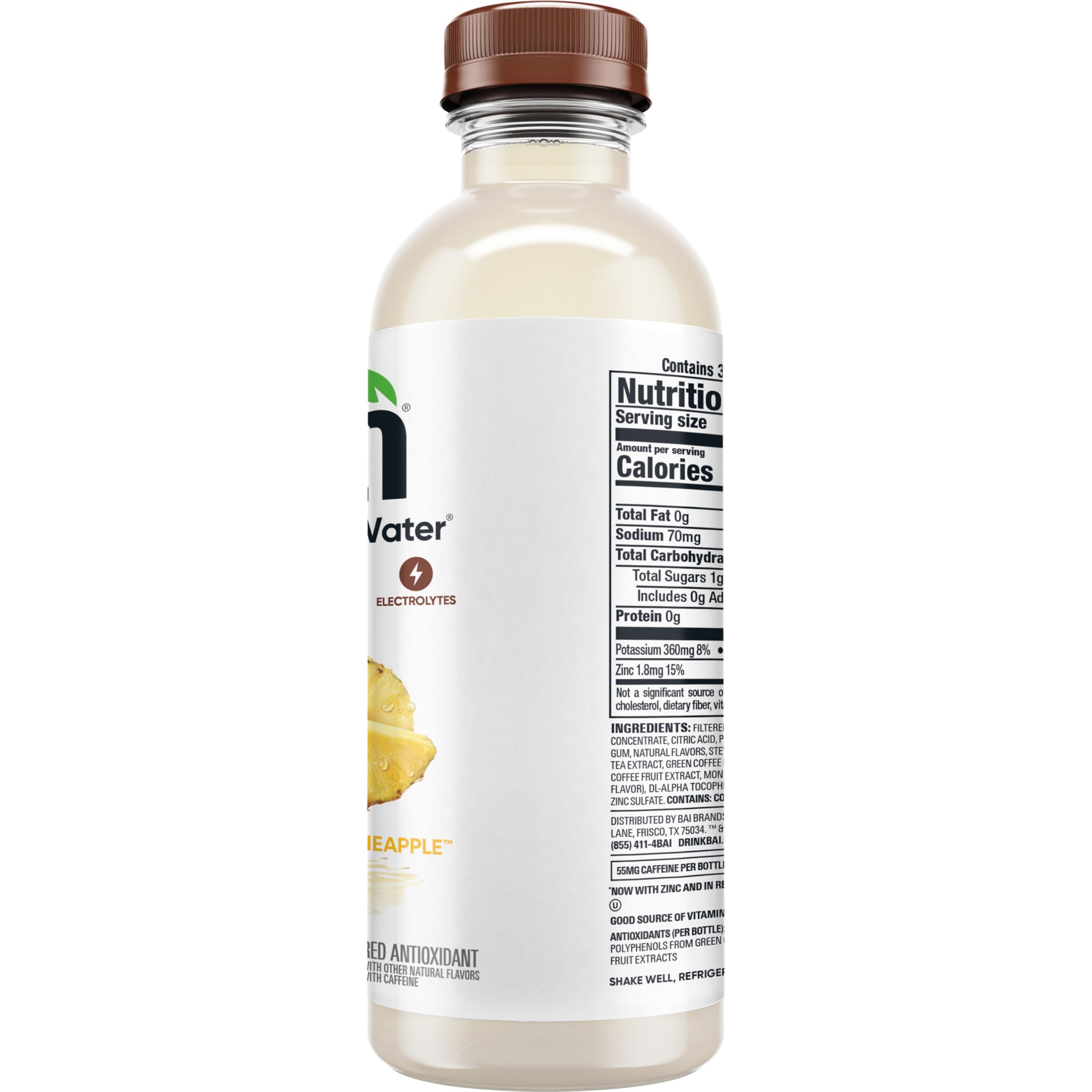 Refreshing Bai Puna Coconut Pineapple poured over ice for daily hydration.
