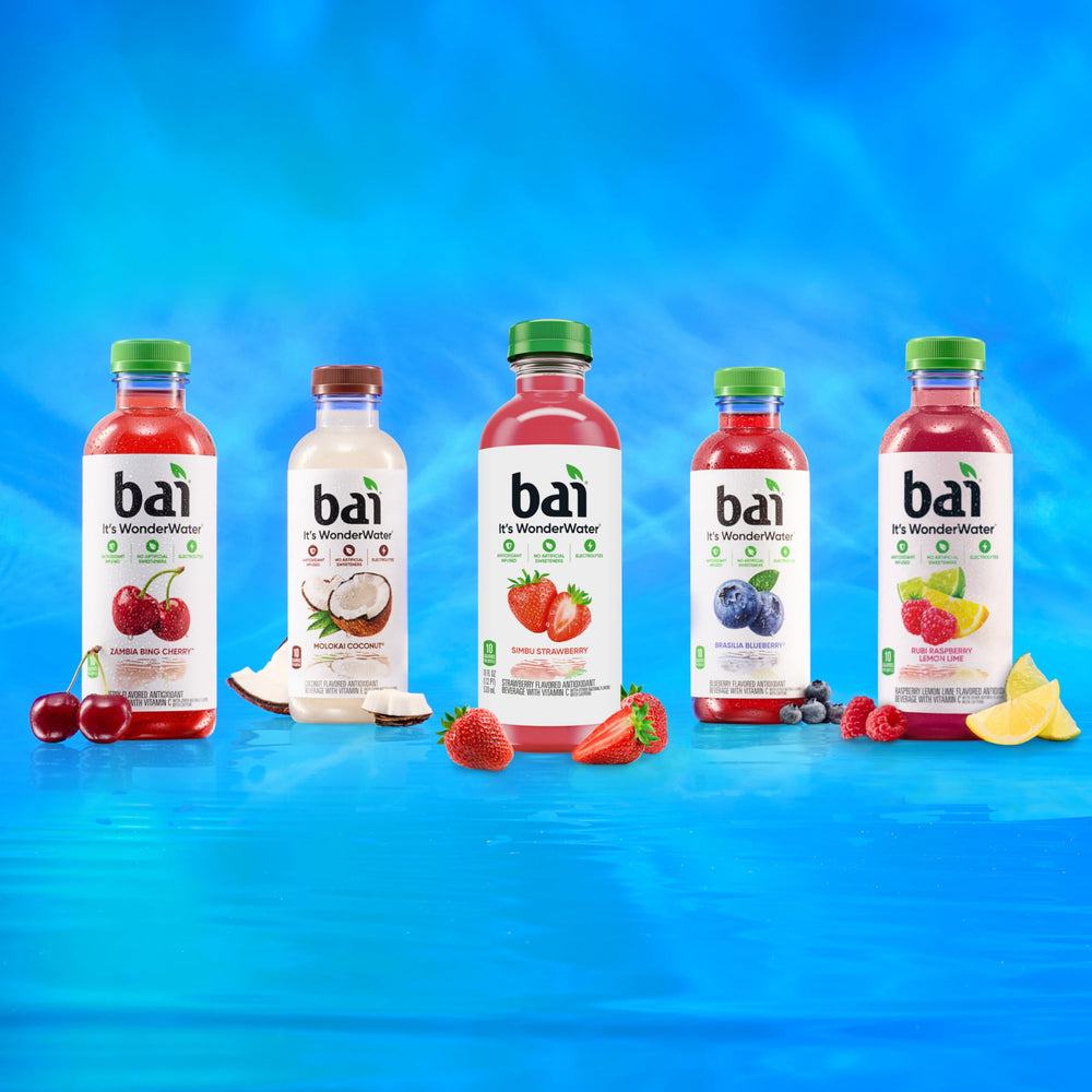 Bai nutrition facts panel noting 10 calories per bottle