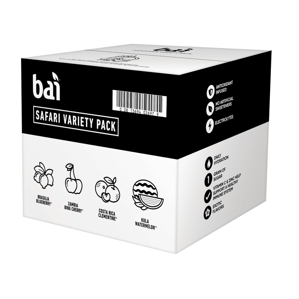 Bai packaging made from 100% recycled plastic excluding cap and label.
