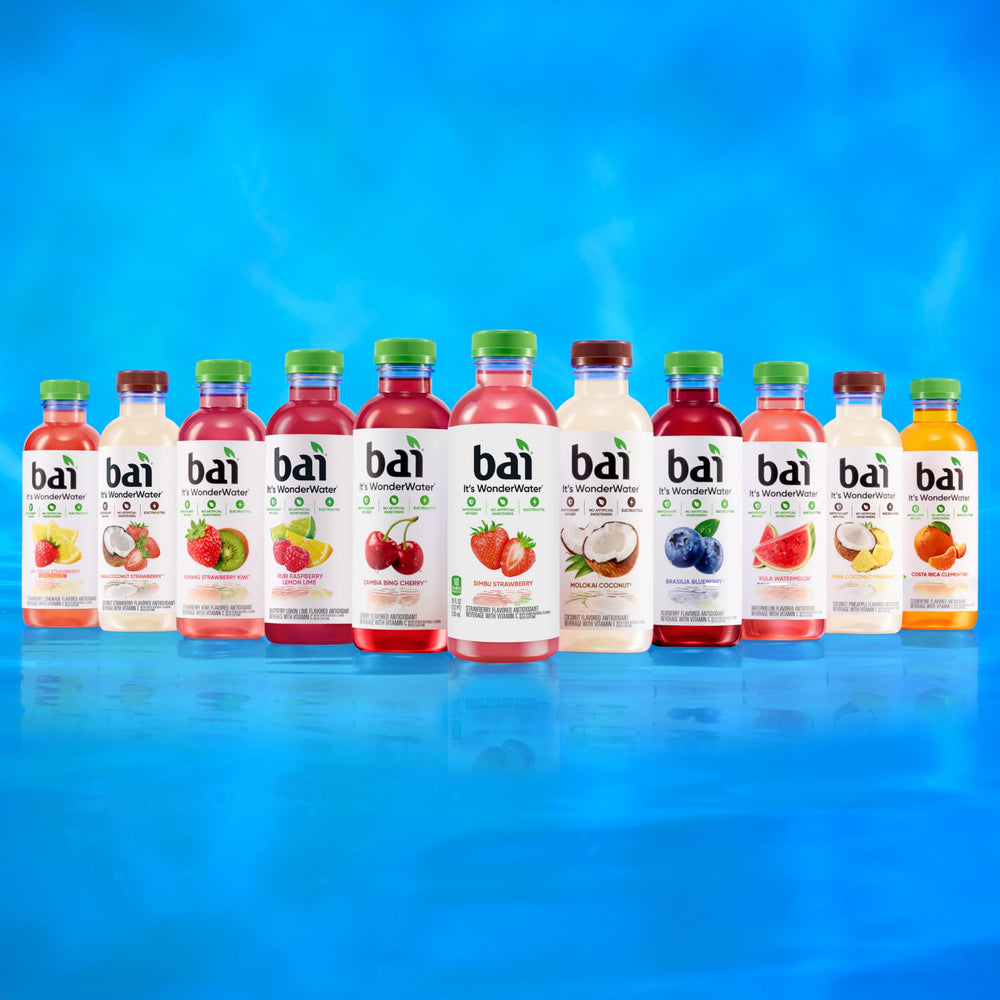 Bai São Paulo Strawberry Lemonade cap close-up highlighting recyclable packaging.