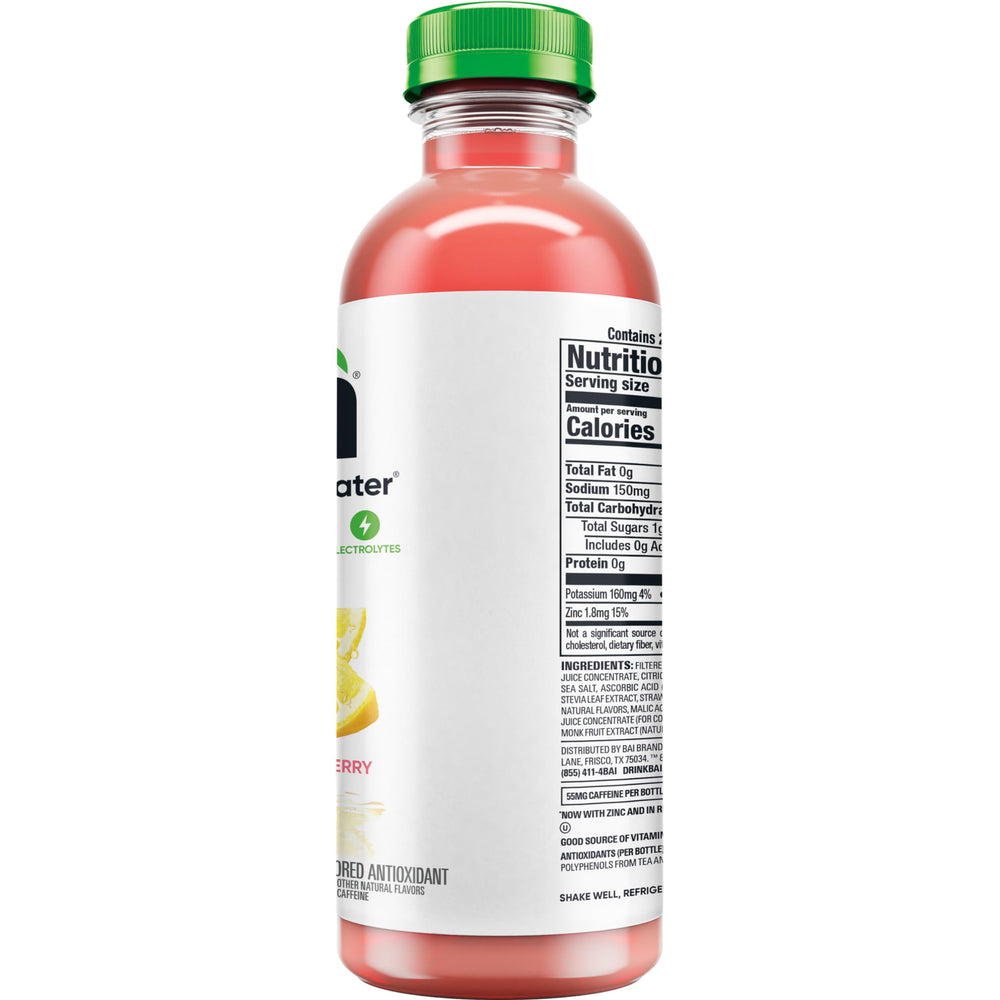 Easy-open bottle cap on Bai São Paulo Strawberry Lemonade for convenient hydration.