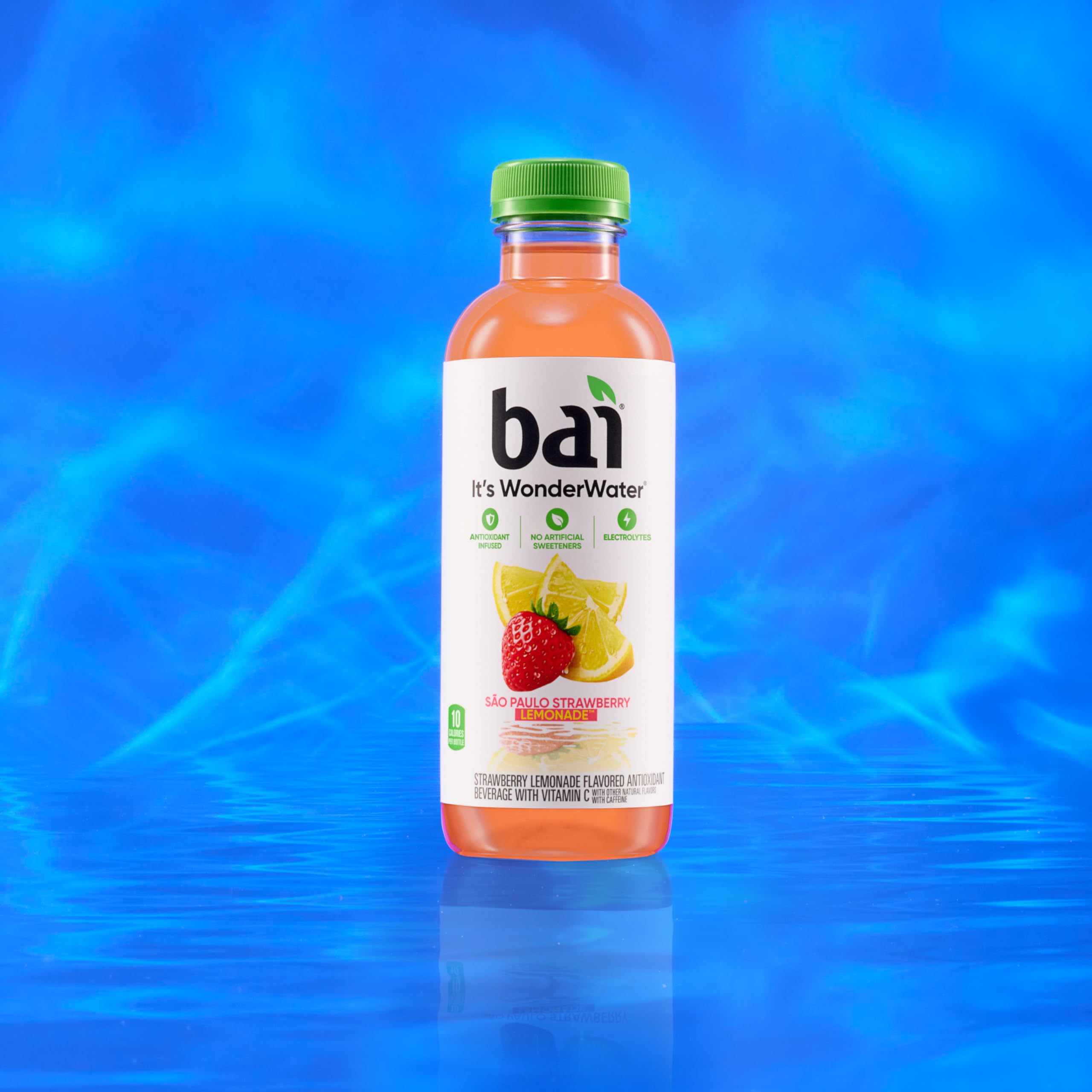 Recycled packaging shows Bai’s commitment to sustainability, excluding cap and label.