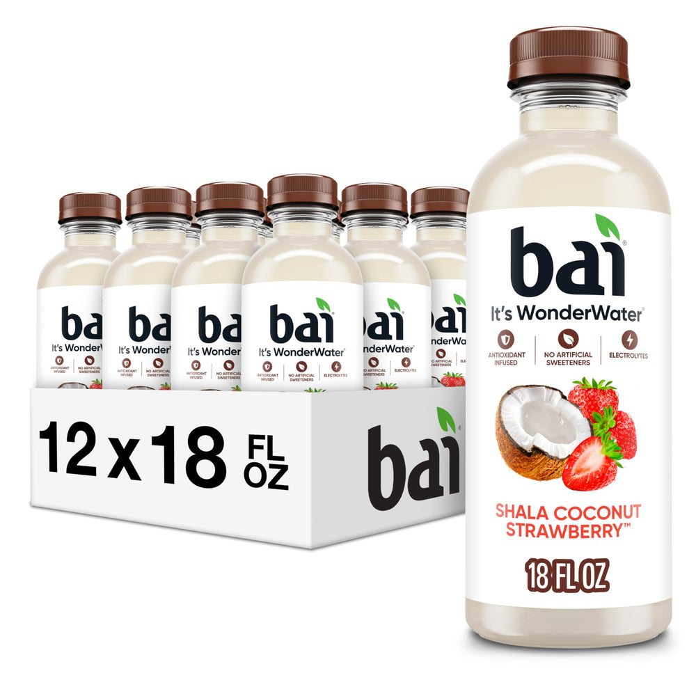 Bai Shala Coconut Strawberry bottle shows tropical flavor and refreshing hydration.