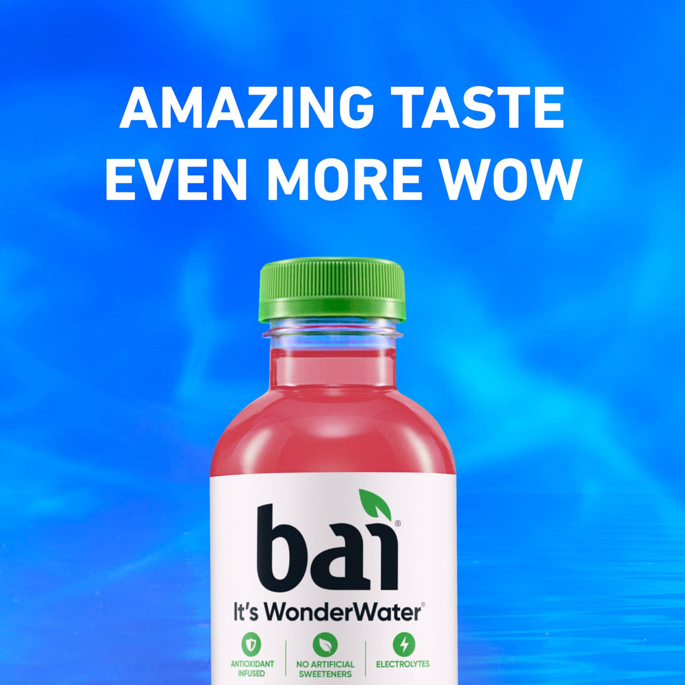 Bai Simbu Strawberry nutrition panel showcases 10 calories and 1 g sugar.