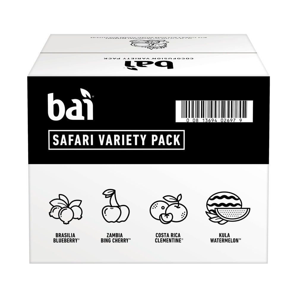 Bai drink badge for no artificial sweeteners and stevia sweetness.