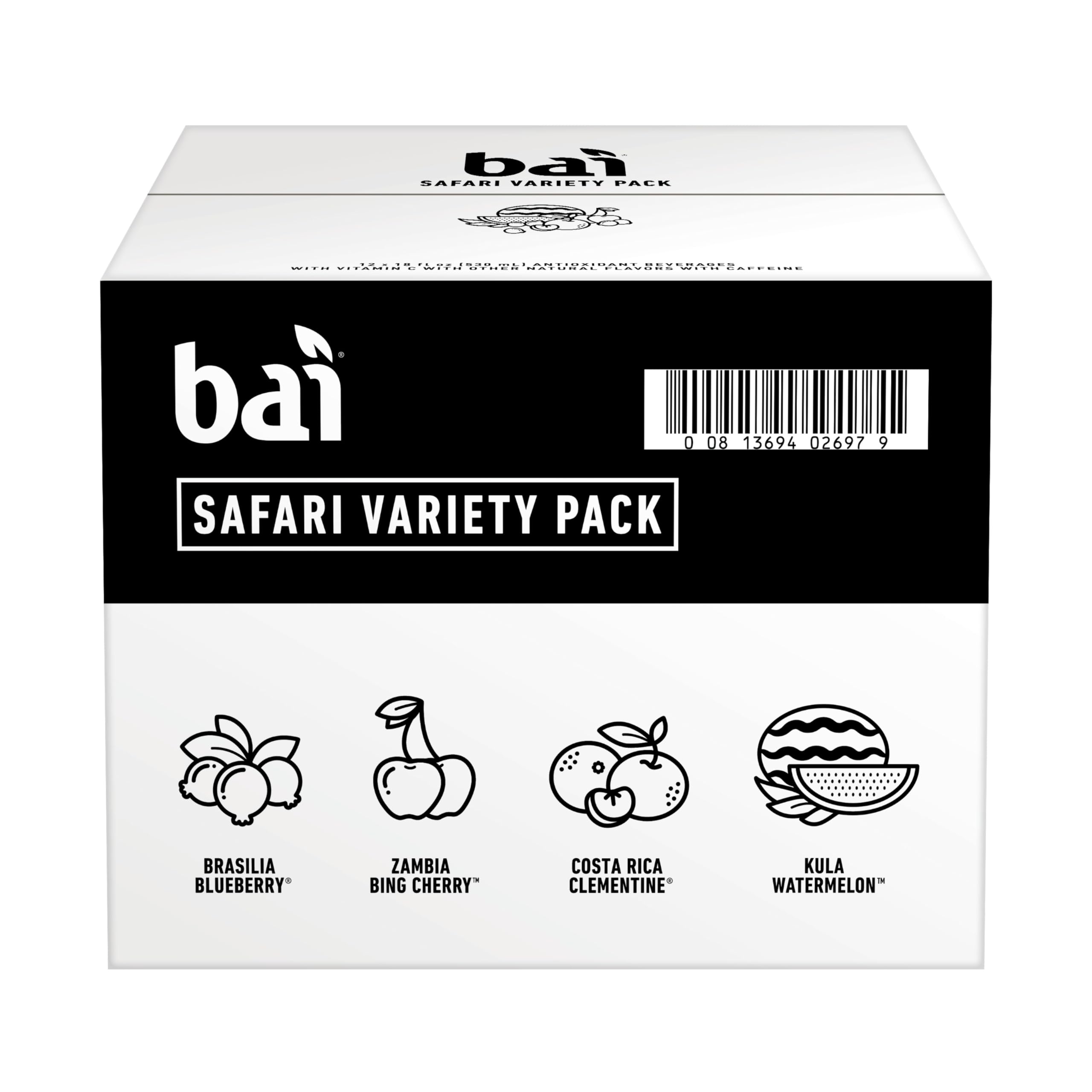 Bai Variety Pack 12-bottle display in retail setting.