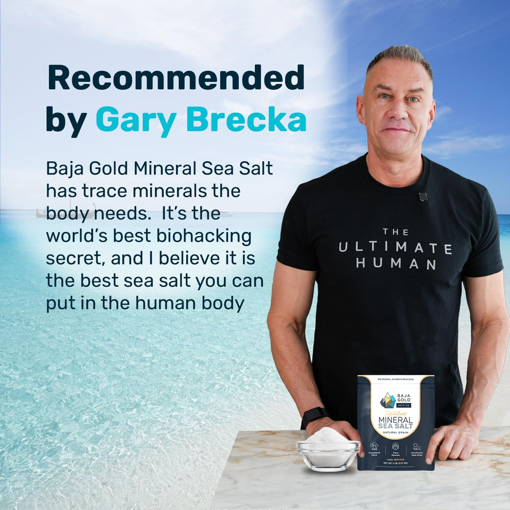 Baja Gold Signature Mineral Sea Salt crust on meat or fish for flavor